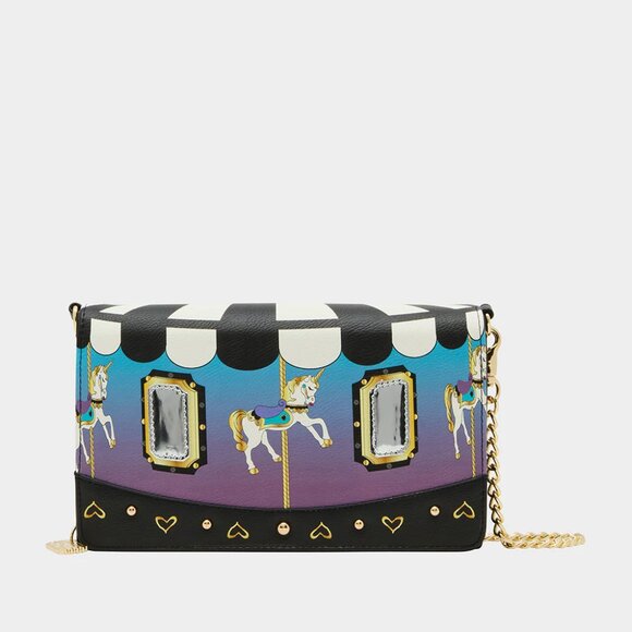 Betsey Johnson Spin Me Wallet On Chain Crossbody Bag Carousel Horse NWT - Picture 1 of 10